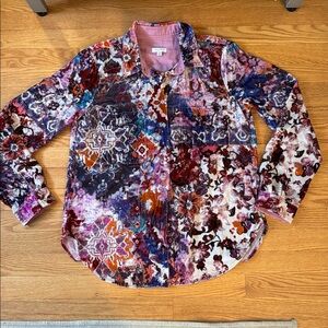 The Hadley Velvet Relaxed Buttondown Shirt by Pilcro